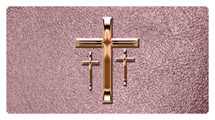 DSC700 517 BZ SH OR Bronze 3 Crosses Shimmer Orchid Background
